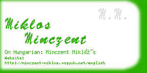 miklos minczent business card